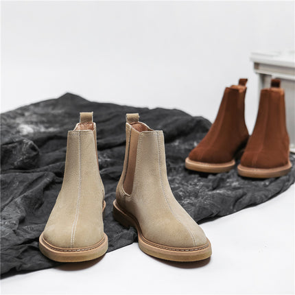 Bottines Chelsea en cuir véritable pour hommes