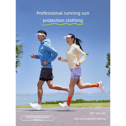 Chaqueta de running de verano con capucha y protección UV transpirable