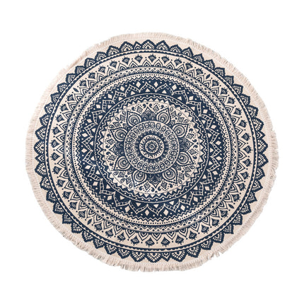 Ethnic style round carpet floor mat - Wnkrs