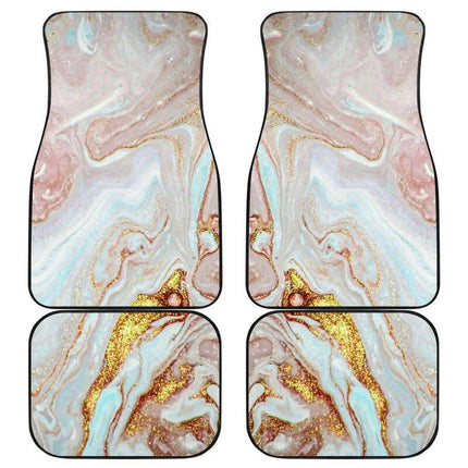 Luxe Pink Gold Liquid Marble Car Floor Mats (Full Set of 4) - Wnkrs