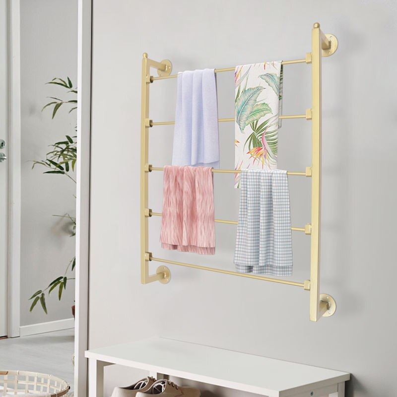 Gold 5-Tier Wall Mounted Scarf & Accessory Organizer Rack