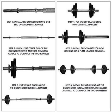 50 lbs Adjustable 2-in-1 Dumbbell and Barbell Set for Full-Body Workout - Wnkrs