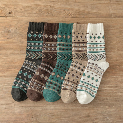 Lot de 5 paires de chaussettes unisexes épaisses et chaudes