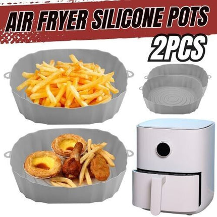 2 PCS Air Fryer Silicone Liners Reusable Air Fryer Silicone Pot Baking Tray Mat - Wnkrs