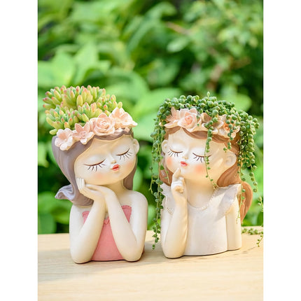 Charmante jardinière Fairy Girl de 7,8 pouces pour plantes succulentes