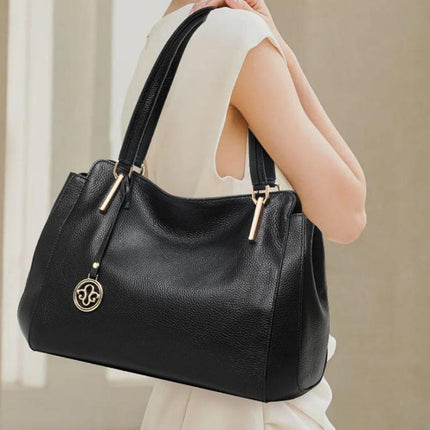 Sac fourre-tout grande capacité en cuir véritable pour femme