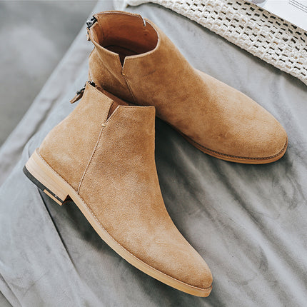 Bottines décontractées en cuir véritable tendance pour hommes