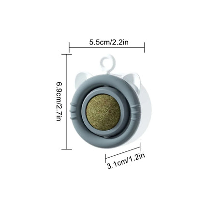 Juguete giratorio con forma de bola de hierba gatera para gatos