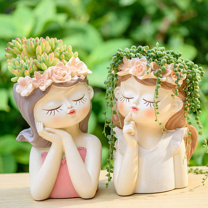 Charming 7.8-inch Fairy Girl Planter for Succulents