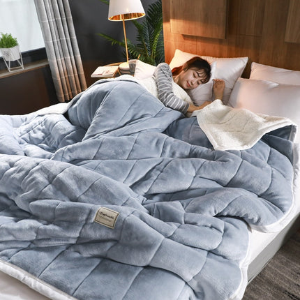 Fleece Blankets And Throws Thick Warm Winter Blankets Home Super Soft Duvet Luxury Solid Blankets On Twin Bedding - Wnkrs