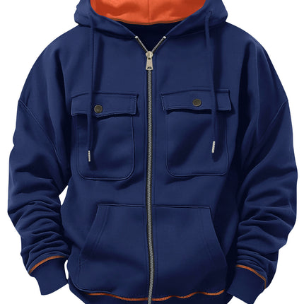 Men's Plus Size Casual Zipper Sweater