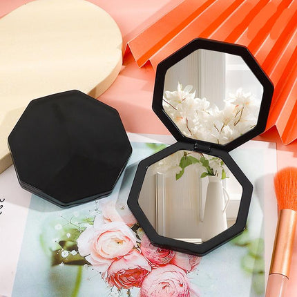 Mini espejo de maquillaje hexagonal de doble cara