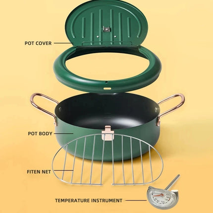 Olla para freír aceite de acero inoxidable con control de temperatura