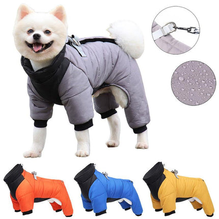 Manteau d'hiver imperméable pour chien avec anneau en D 