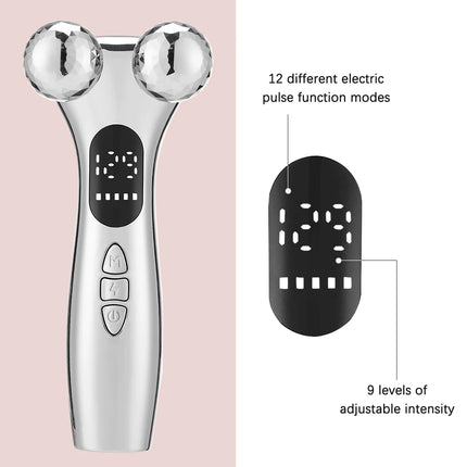 Low Frequency Pulse Massager - Vibration Facial Roller for Skin Lifting, Firming & Fine Line Reduction