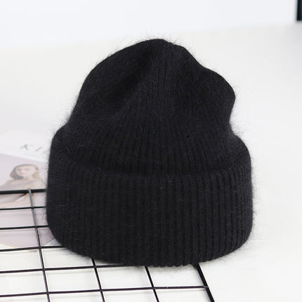 Gorro de punto de piel de conejo auténtica unisex de 9 colores: cálido y elegante para hombres y mujeres