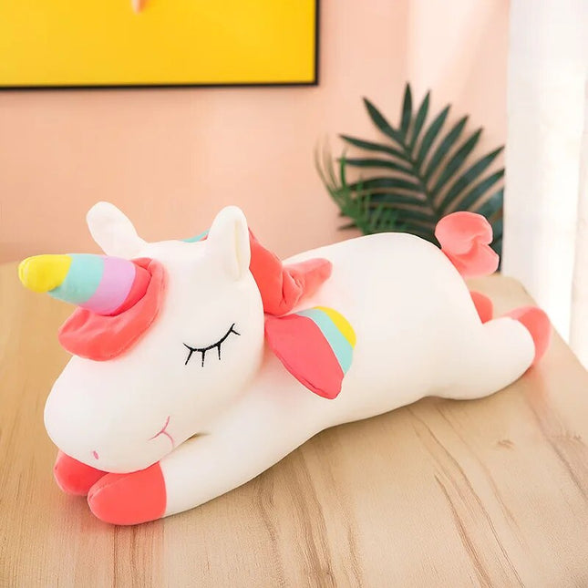 Adorable unicornio de peluche de dibujos animados: ¡perfecto para abrazos mágicos!