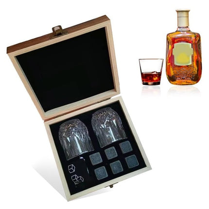 Whisky ice wine stone wooden box set - Wnkrs