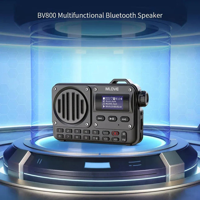Altavoz Bluetooth superportátil con radio FM y reproducción multimedia