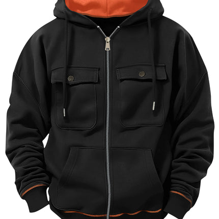 Men's Plus Size Casual Zipper Sweater