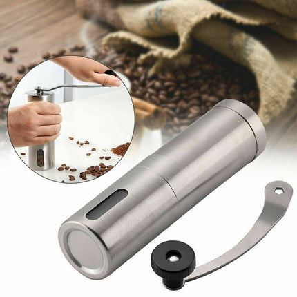Home Portable Manual Coffee Grinder Stainless Steel with Ceramic Burr Bean Mill - Wnkrs