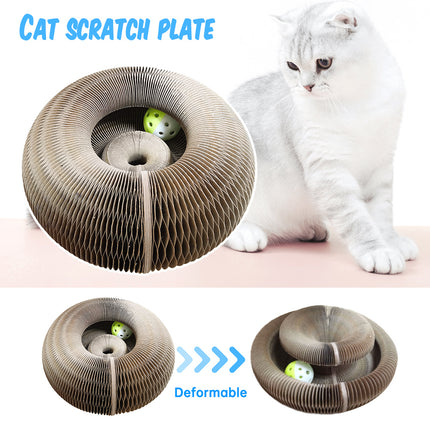 Cat Scratch Board Toy with Bell - Corrugated Cardboard Climber and Grinder for Cats