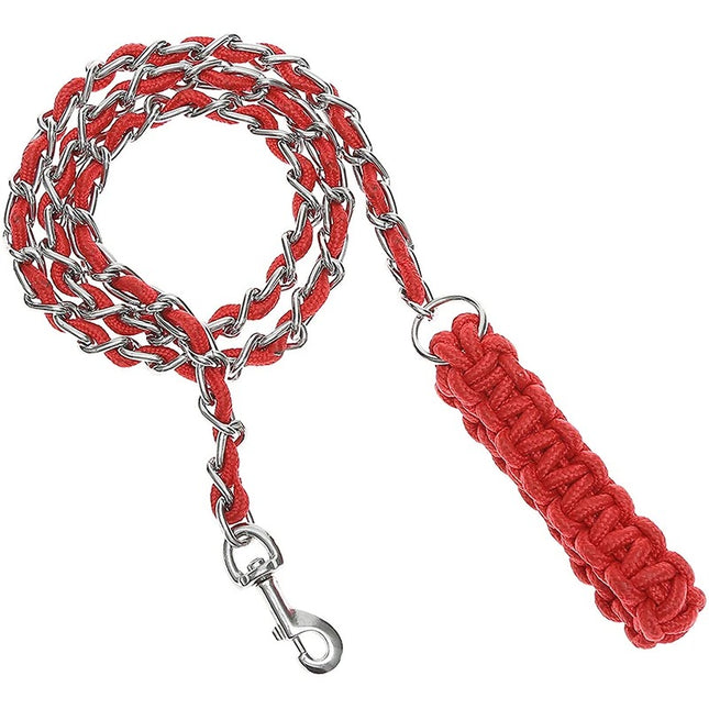 Correa para perros con cadena de metal resistente