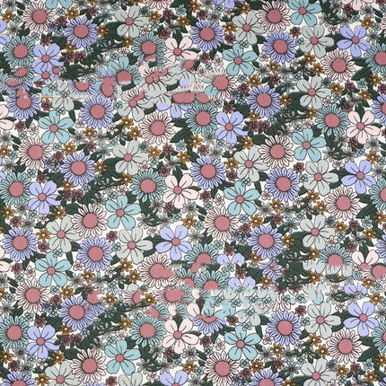 Plant Flower Small Clear Floral Twill Cotton Fabric - Wnkrs