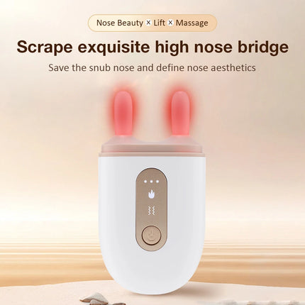 Electric Nose Lifting and Facial Massage Tool with Vibration and Hot Compress