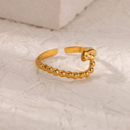 Anillo de onda dorado para mujer