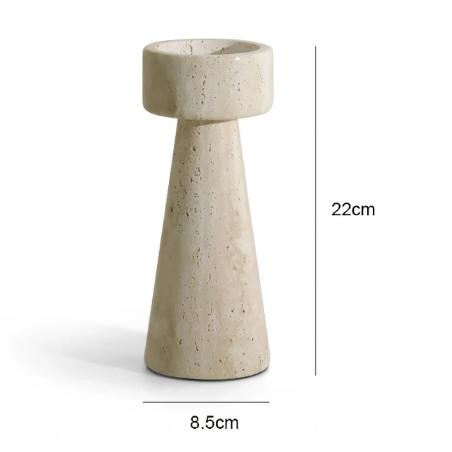 Bougeoir minimaliste en marbre travertin pour une décoration élégante