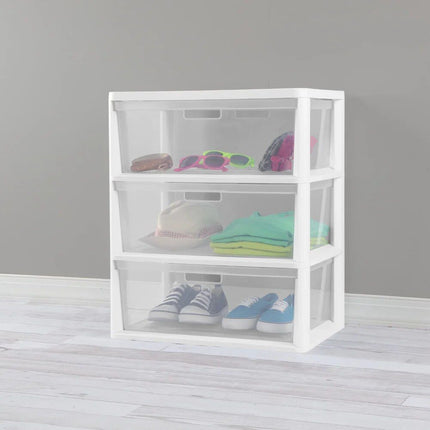 3-Drawer Wide Storage Tower with Portable Bins - Wnkrs