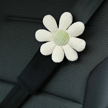 Soft Flower Car Neck & Waist Pillow with Safety Seat Belt Shoulder Pad - Wnkrs