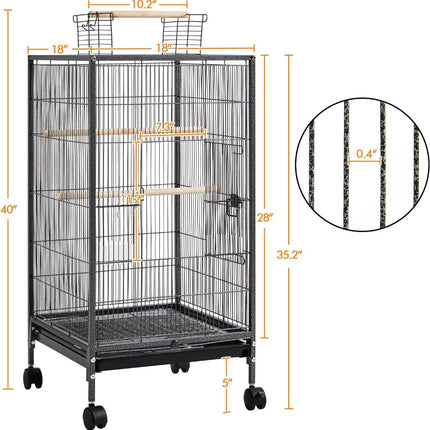 Cage à oiseaux en fer forgé de 40 pouces