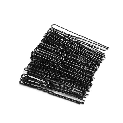 Paquete de 50 horquillas para el pelo en forma de U chapadas en negro