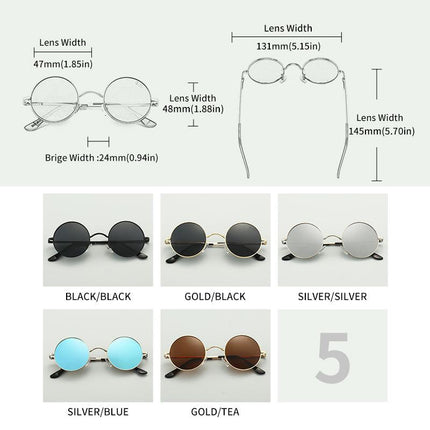 Copper Alloy Steampunk Round Polarized Sunglasses UV400