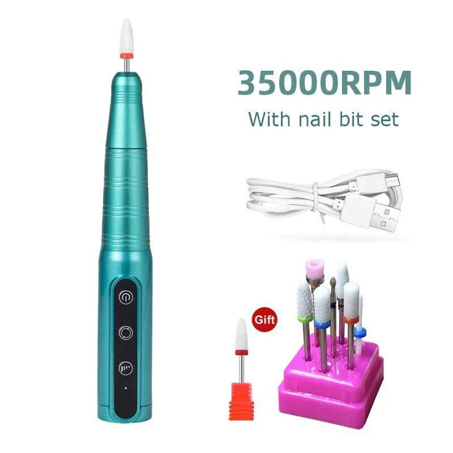 Wireless 35000RPM USB Nail Drill Pen: Portable Rechargeable Manicure & Pedicure Tool - Wnkrs