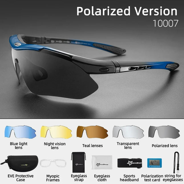 Gafas de sol deportivas polarizadas para ciclismo con lentes intercambiables para hombres y mujeres