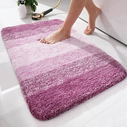 Tapis de bain absorbant en microfibre de luxe - Tapis de salle de bain antidérapant en peluche