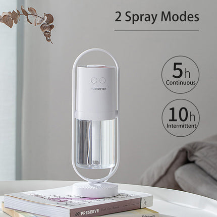 Humidificador de vapor frío USB con difusor de aceites esenciales y proyección de luz nocturna LED