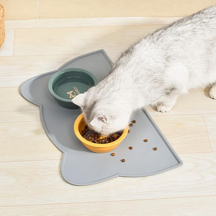 Alfombrilla de alimentación para mascotas, impermeable y antideslizante, para gatos y perros