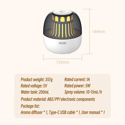 Difusor de aroma ultrasónico con luz ambiental colorida