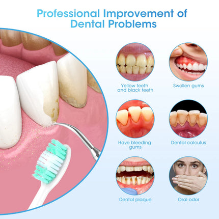 Raspador dental sónico eléctrico y cepillo de dientes con 8 cabezales reemplazables