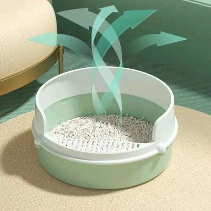 Spacious & Stylish Semi-Closed Cat Litter Box - Wnkrs