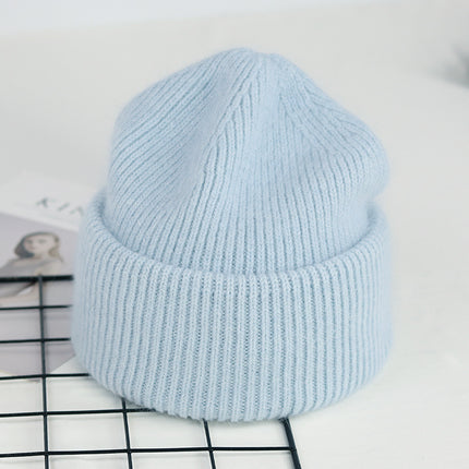 Gorro de punto de piel de conejo auténtica unisex de 9 colores: cálido y elegante para hombres y mujeres