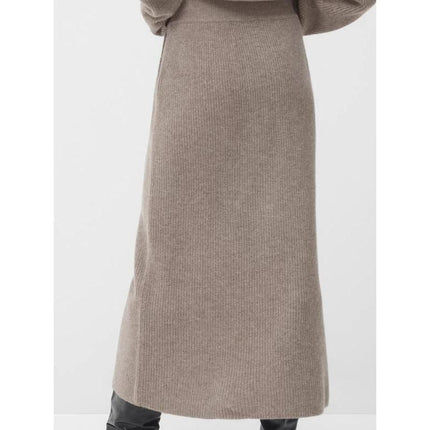 Elegant Autumn Winter High-Waist Knitted Skirt for Women