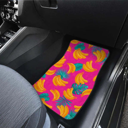 Tropical Pink Banana Print Car Floor Mats - Wnkrs