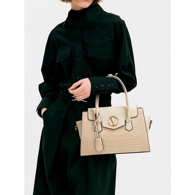 Ensemble élégant de sac fourre-tout et de sac à bandoulière à motif alligator avec pochette