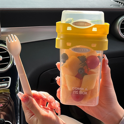 Salad Cup Light Food Fat Reduction Portable Take-out Cup Double-layer Lunch Box Yogurt Cup Oatmeal Cup Milkshake Cup - Wnkrs