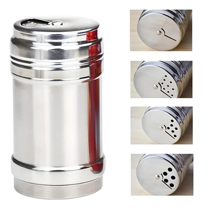 Rotatable Cover Stainless Steel Spice Jar - Adjustable Seasoning Bottle